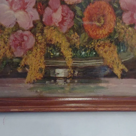 Antique Wooden Tray with Gustave Weigand Lithograph Under Glass